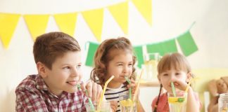 15 Best Healthy Drinks for Kids Three kids sipping on lemonade